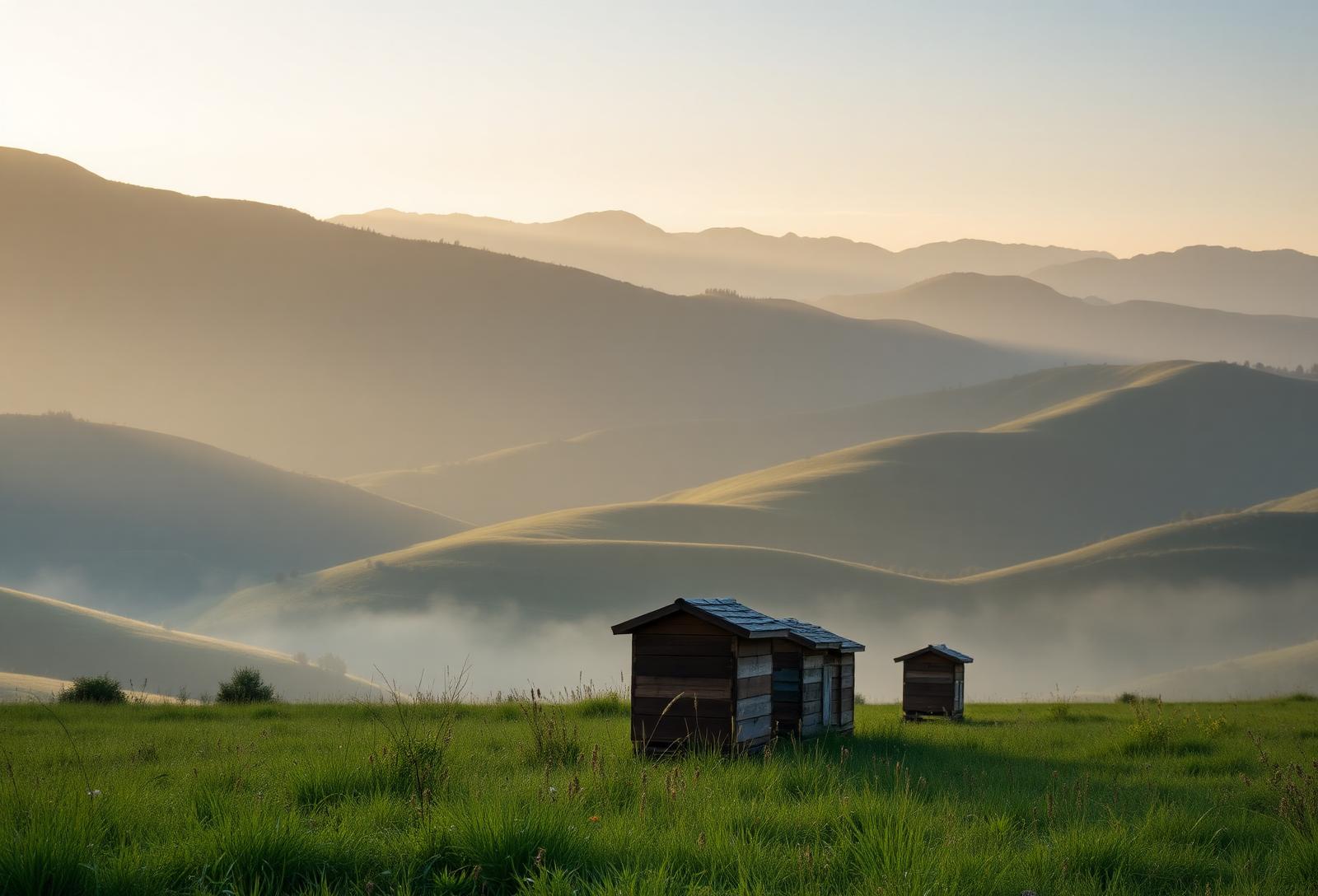 Le colline del Cilento all'alba